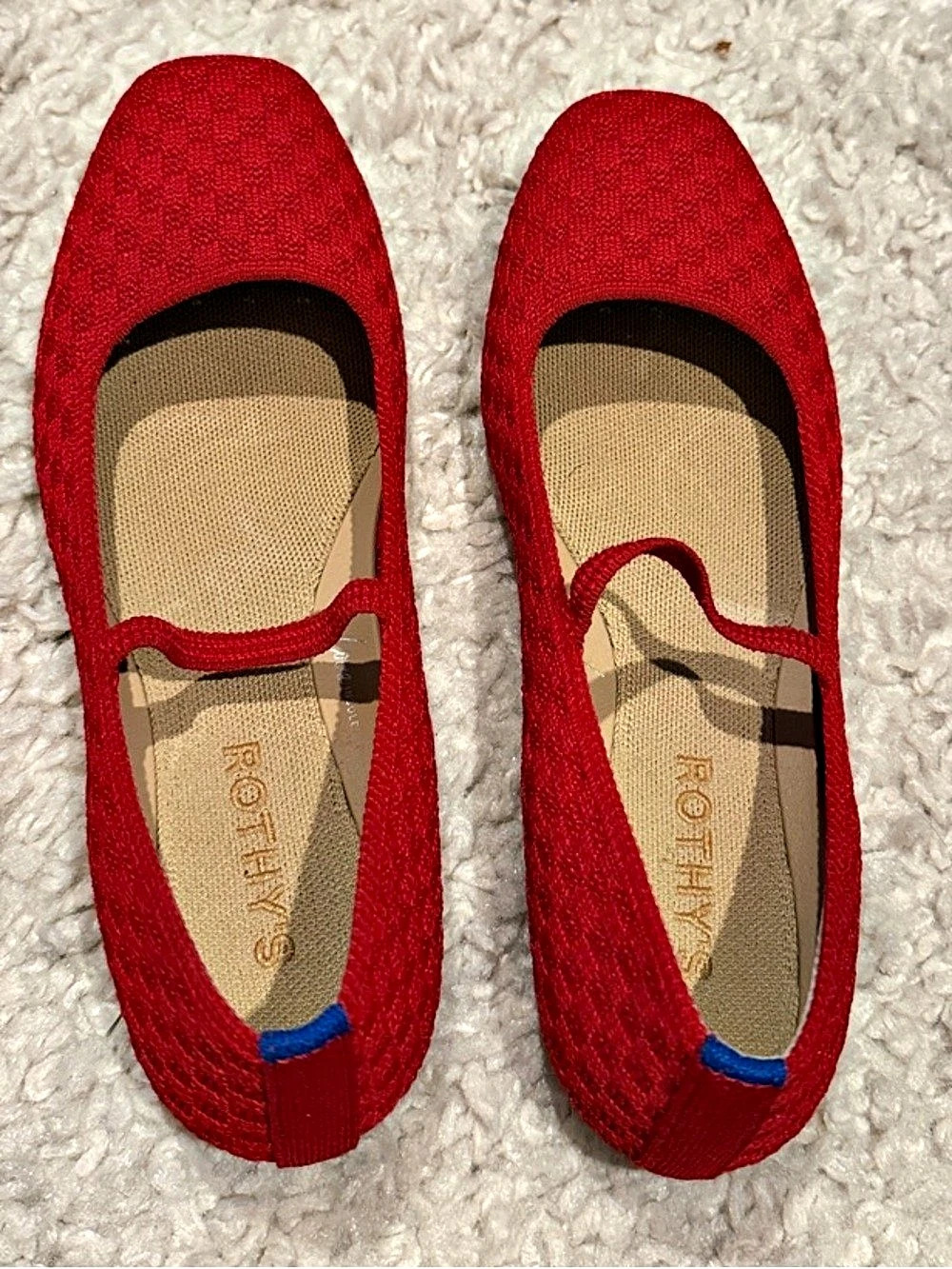 Rothy's The Square Mary Jane Red Flats